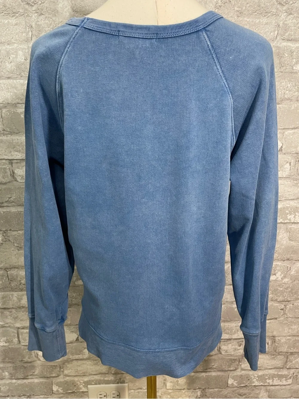 J. Crew Raglan Indigo Sweatshirt In Sun Washed Blue